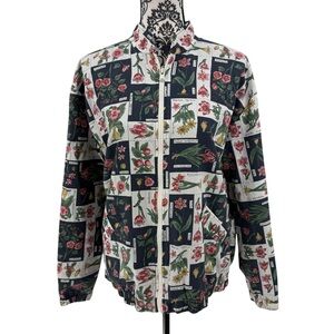 Vintage 80’s Cottage Core Floral Garden Reversible Zip Front Spring Jacket